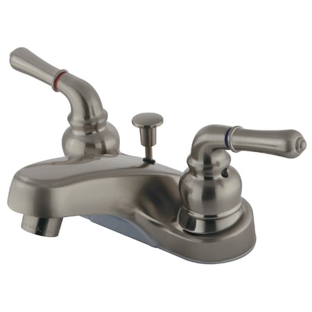 Kingston Brass 4" Centerset Bathroom Faucet, Brushed Nickel GKB258